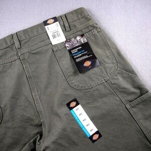 Dickies Canvas Workwear Men's Relaxed Fit Carpenter Jeans Olive Green 44x32